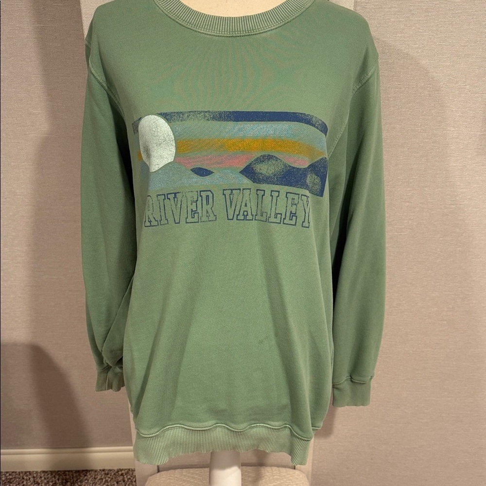 Aerie River Valley Green Sweatshirt size xs